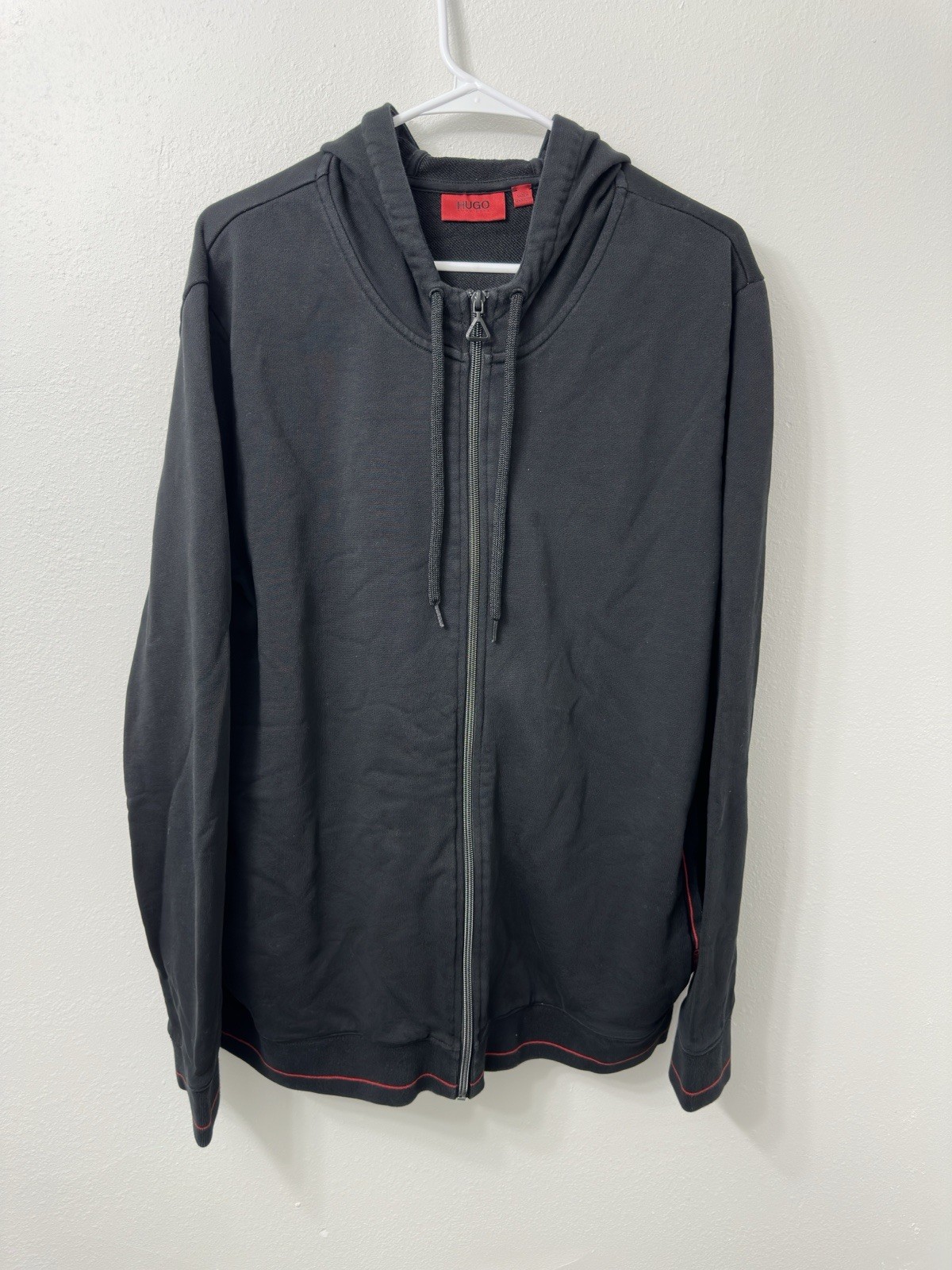 HUGO BOSS Daple202 Hooded Zip Up Sweatshirt Mens Extra Large Black thumbnail 6