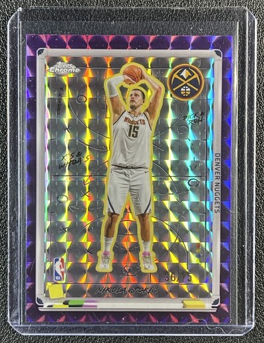NIKOLA JOKIC 2025-26 TOPPS CHROME X\'S AND WHOA\'S GEOMETRIC PURPLE REFRACTOR /75