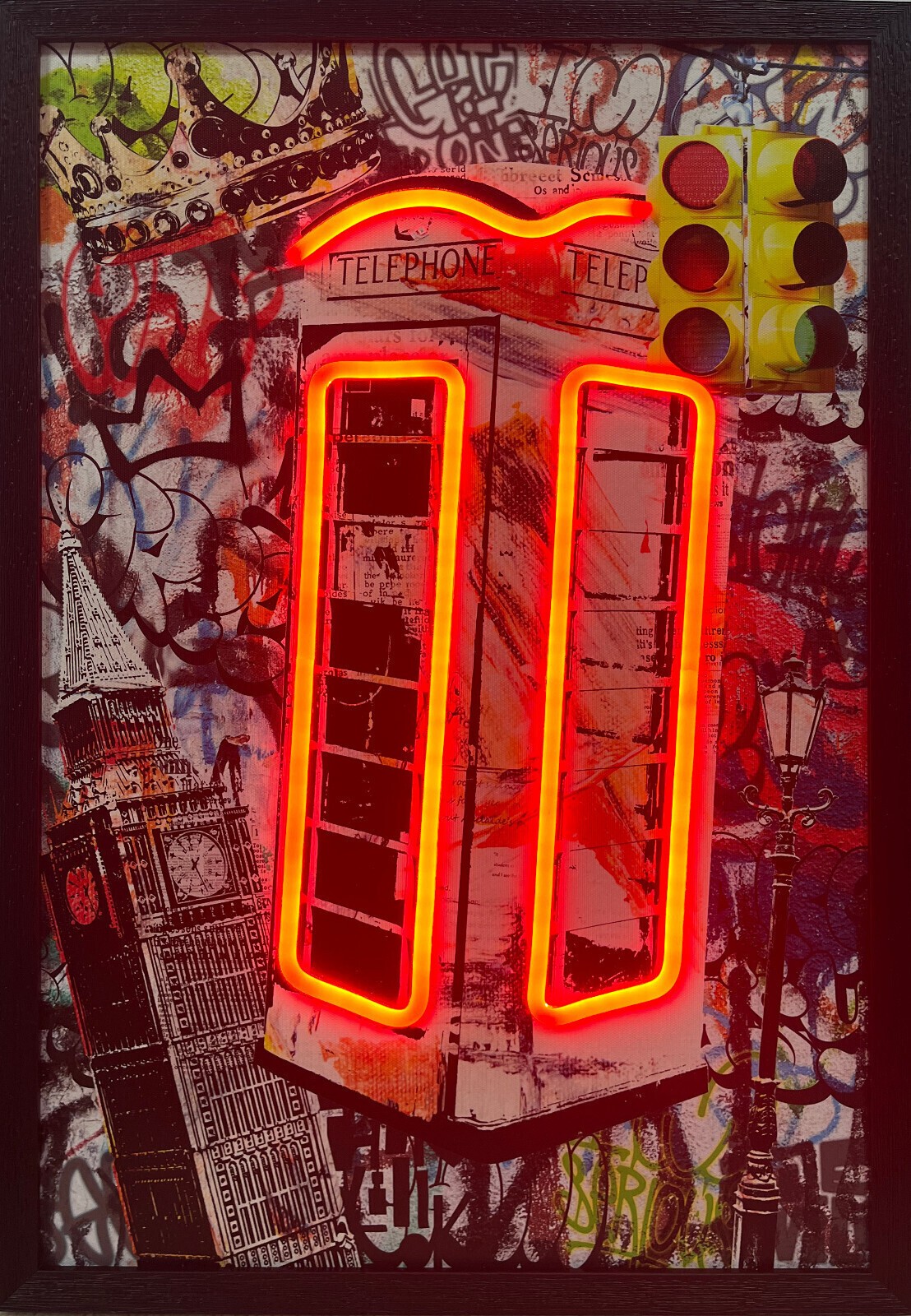 London Telephone Box Neon LED Wall Art 40 x 60 cm - Image 2