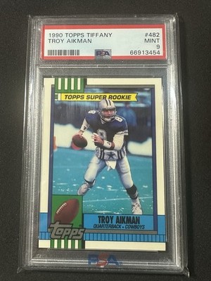 1990 Topps Tiffany Troy Aikman Rookie 482 PSA 9