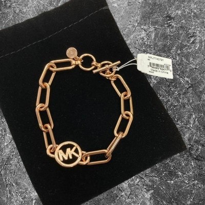 Michael Kors Rose Gold Messing Kette Knebel Armband MKJ7745791