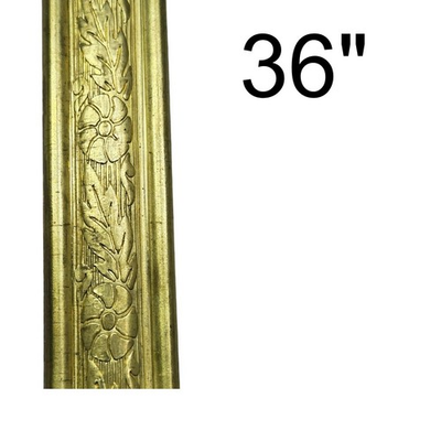 #ad Embossed Square Brass Tubing Pipe Pole Sleeves 36quot; x 3 4quot; Lamp Part x2 $61.74