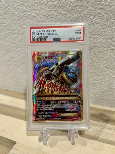 Pokémon M Blastoise EX 102/108 Evolutions Full Art Holo Ultra Rare PSA 9 220HP