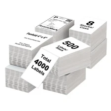 AveneMark 8 Stacks 4000 Labels 4 x 6 Fanfold Direct Thermal Labels, Postage S...