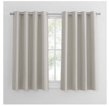 PONY DANCE Natural Thermal Eyelet Curtains Energy Saving Drapes – 52x45 inch