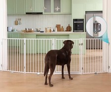No Pawblems Freestanding Dog Gate with Door for Indoor  Outdoor, 30'' Tall