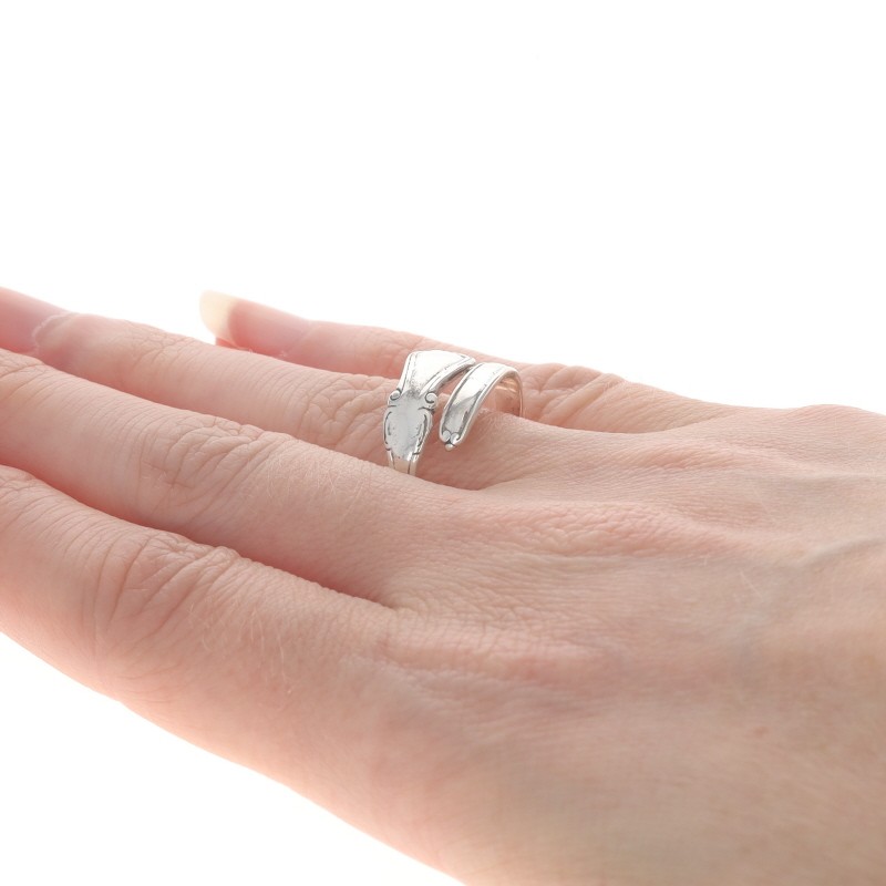 Sterling Silver Spoon Bypass Statement Ring - 925… - image 4