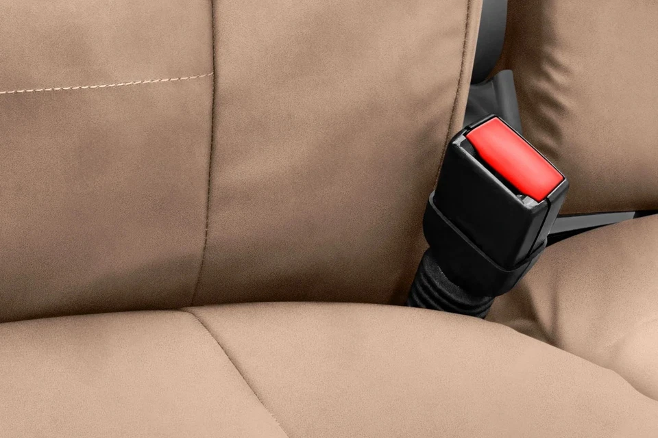 For Lincoln MKS 09-11 Coverking Suede 2nd Row Beige Custom Seat Covers - Imagem 4 de 4