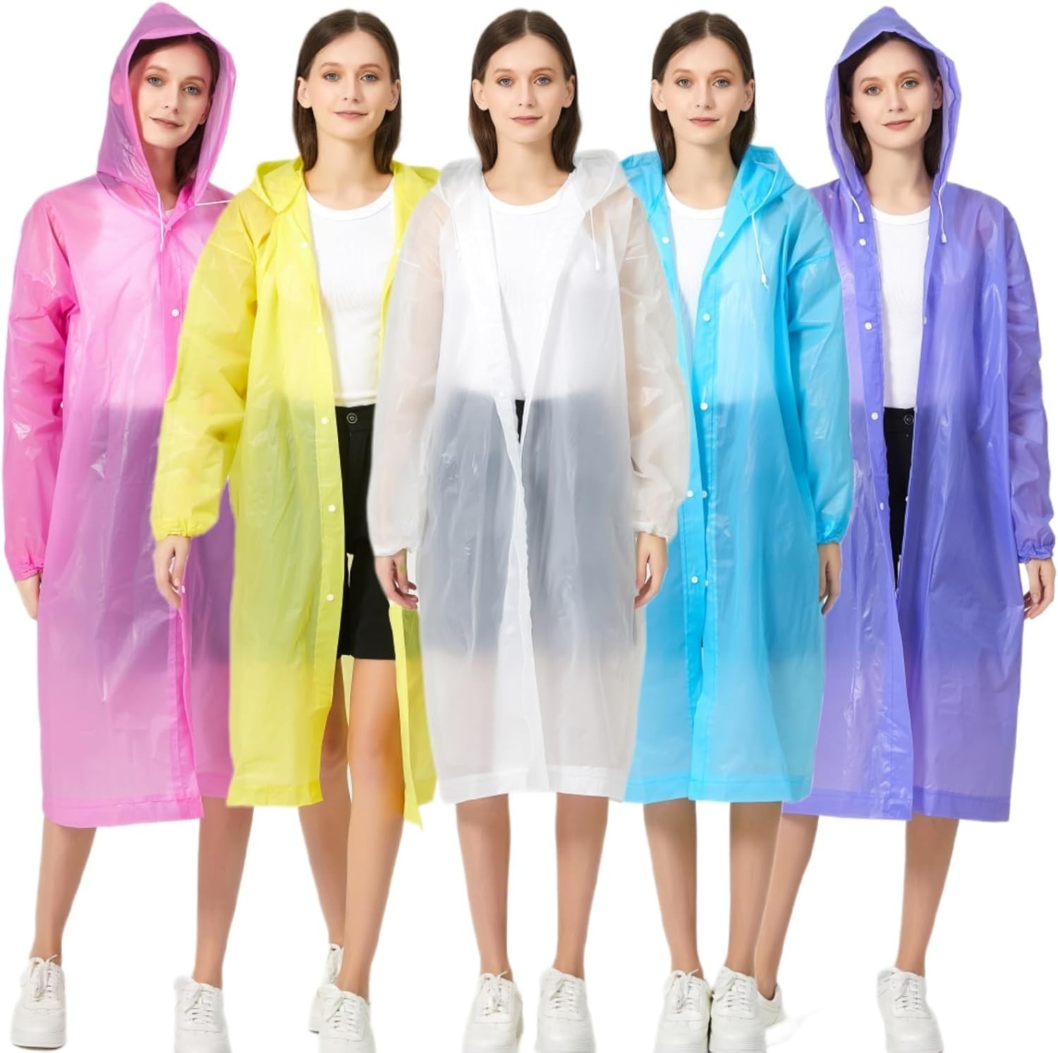 Waterproof Hooded Raincoat for Men Women Kids Adults Poncho Jacket-image