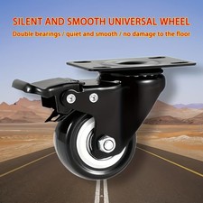 Quiet Swivel Casters with Brake - Heavy-Duty for Furniture & Equipment