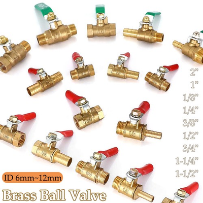 #ad Brass Ball Valve Hose Barb Inline Water Gas Fuel Line Shut Off 1 4quot; 3 8quot; 1 2quot; 2quot; $92.28