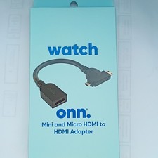 Mini and Micro HDMI Male to Standard HDMI Female Adapter Cable 4in Black NIB