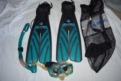 Oceanic Flow Snorkel Mask and Fins