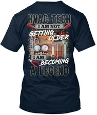 Cool Hvac Tech Becoming A Legend T-Shirt Made in the USA Size S to 5XL