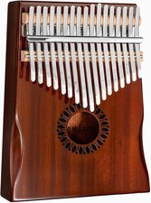 17-Key Kalimba with Engraved Notes - Elegant Cocoa Brown Thumb Piano Gift