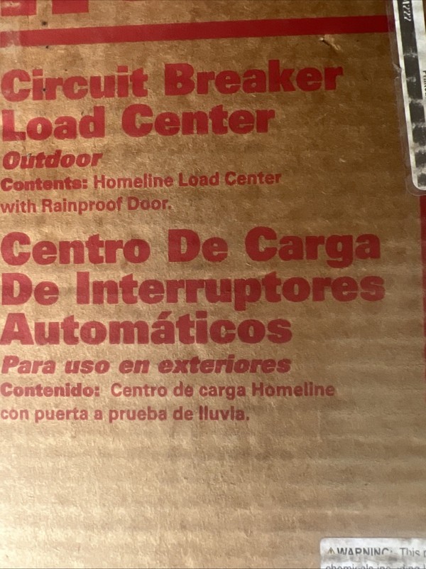 Homeline Outdoor Main Lug Load Center 100Amp 6-Space 12-Circuit (Hom612L100Rbcp)