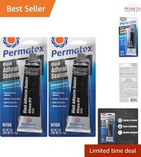 Black Silicone Adhesive Sealant 3 oz Tubes Pack of 2 Waterproof Indoor Outdoor