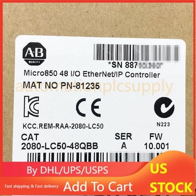 New Sealed AB 2080-LC50-48QBB Micro850 48 I/O EtherNet/IP Controller