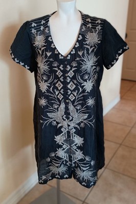 NWT JOHNNY WAS WORKSHOP Granite Blue Devere Breezy Dress (Slip) SZ M RV$298