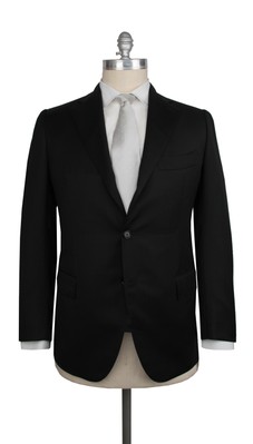 Cesare Attolini Black Wool Solid Suit - 44/54 - (CA103232) | eBay