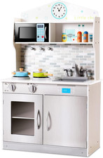 HONEY JOY Kids Kitchen Playset, Pretend Play Kitchen for Toddlers, Removable Sin