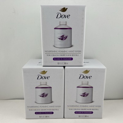 DOVE Foaming Hand Wash Touchless Dispenser REFILL Lavender Chamomile, 10.1oz 3pk