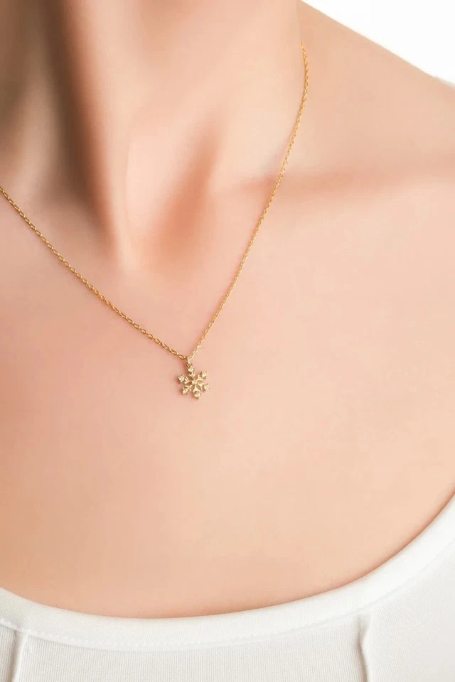 Colar de luxo de ouro amarelo 18k presente feminino feminino novo - Imagem 2 de 4