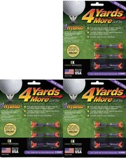4 Yards More Golf Tees 1" - Purple - 3 Packs of 6 Tees - 11922 