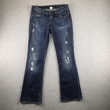 Silver Jeans Alex Bootcut Jeans Womens 26/31 Blue Medium Wash Distressed