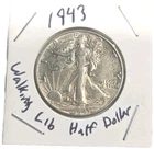 1943 Liberty Walking Half Dollar Excellent Condition Nice Toning Free Shipping!!