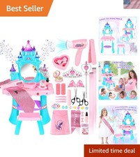 Princess Toddler Vanity Set with Table, Chair, Mirror, Light & Music - Ages 2-4