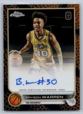 Bryson Warren2023 Topps Chrome OTE #CA-BW1 Auto Basketball /25