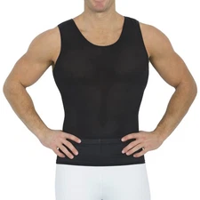 Insta Slim Men’s Mesh Compression Tank Top Tummy Control Black M