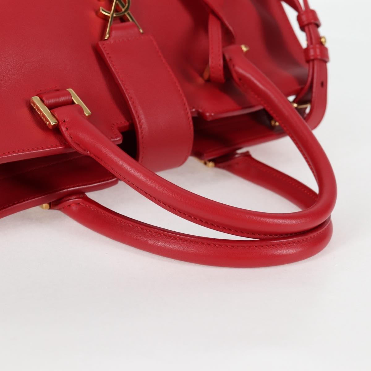 Borsa a mano Saint Laurent Chyc in pelle rossa autentica