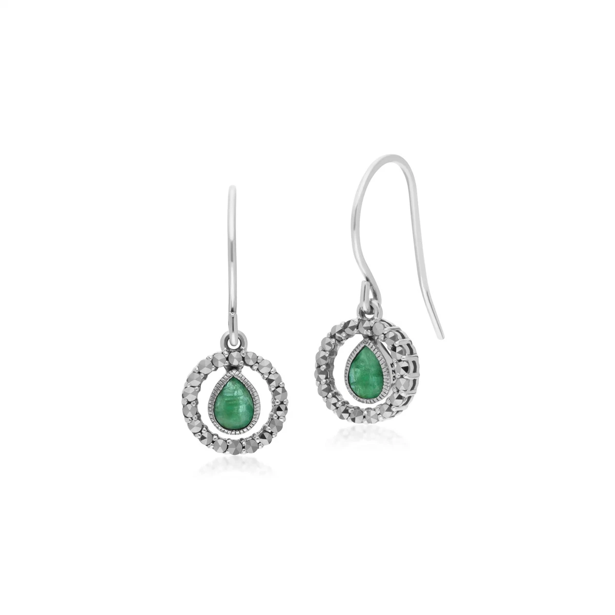 Argento Sterling Marcasite - Orecchini a Goccia