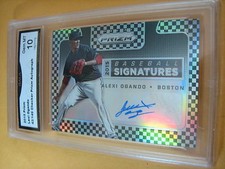 ALEXI OGANDO RED SOX 2015 PRIZM CHECKERED SIGNATURES AUTO # 43/149 GRADED 10