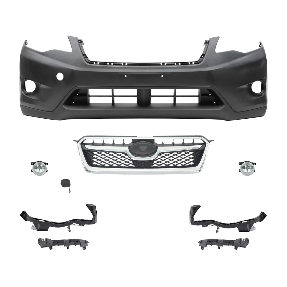 Se adapta a Subaru XV Crosstrek 2013-2015 nuevo parachoques delantero rejilla con kit de luces antiniebla Foto 2 de 4