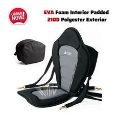 High Back Padded Kayak Seat ErgonomicThick Foam Support Fishing Boat Storage Bag