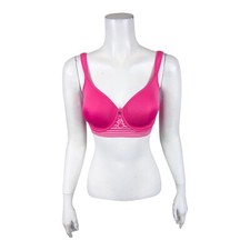 Breezies Women's Floral Stripe Seamless Underwire T-Shirt Bra Pink 32DD Size