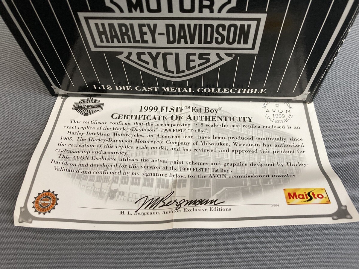 Maisto Harley Davidson FLSTF Fat Boy 1/18 Scale Red/Silver NIB w