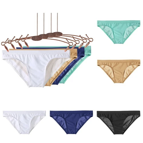 Mens Sexy Low-Rise Ice Silk Panties Knickers Bikini Underwear Underpants Briefs - Picture 1 of 26
