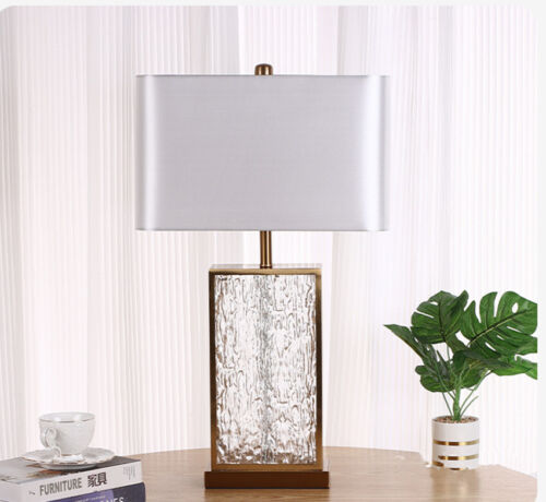 Contemporary Column Table Lamp with Fabric Lampshade Accent Desk Light 26" High - Zdjęcie 1 z 9