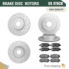 Front and Rear Drilled Rotors + Ceramic Brake Pads for Nissan Maxima 2009 - 2022