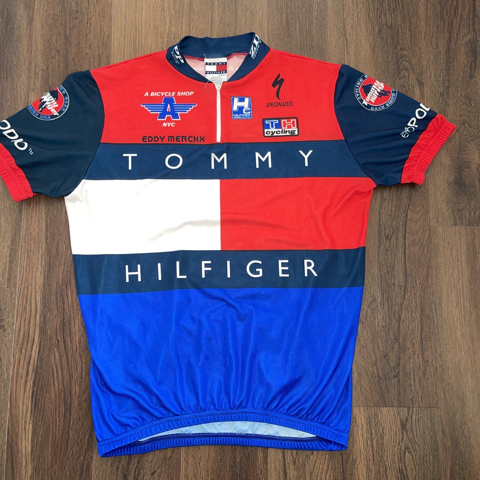 Vintage Tommy Hilfiger Official Cycling Jersey (S… - image 1