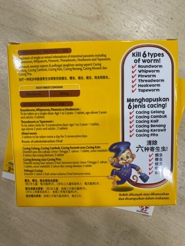 Champs Deworms Chewable 200MG 2S/D for Adults and Children (6 Tab) Free Shipping - Picture 6 of 6