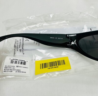 BALENCIAGA SWIFT 0157 Shiny Black Logo Print Wrap Mask BALENCIAGA SWIFT 0157 Shiny Black Logo Print Wrap Mask