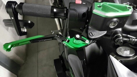 Folding CNC Brake & Clutch Levers For Kawasaki Ninja 300R 2013-2017 - Green/Black