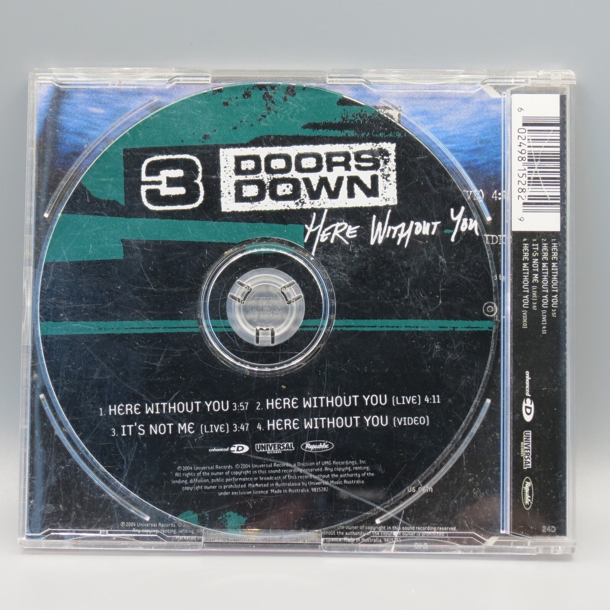 Here without you by Doors Down Single (CD 2004) Australia