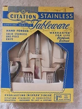 Mar-Crest Citation Mid Century Stainless Steel Flatware 5 Pc Place Setting New B