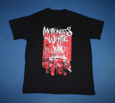Y2K Motionless In White Shirt Metalcore Band Black Men's Tee Large